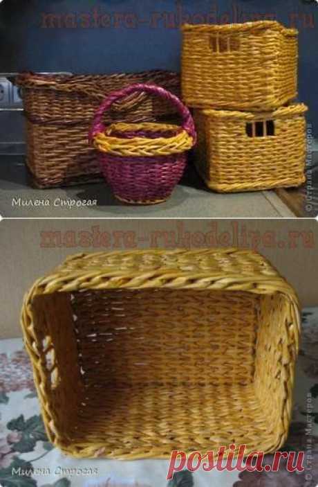 Мастер-класс по плетению из газет: Прямоугольное дно.