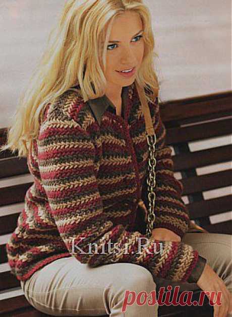 Жакет из узора «ёлочка». Вязание для женщин / Жакеты / Спицами