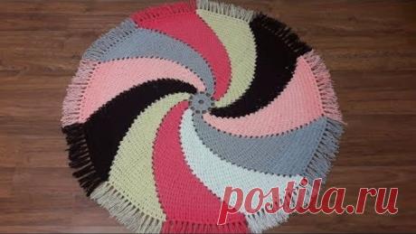Вязание крючком. Как научиться вязать крючком. Круглый коврик крючком. Крючок для начинающих 2017.