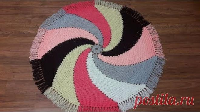 Вязание крючком. Как научиться вязать крючком. Круглый коврик крючком. Крючок для начинающих 2017.