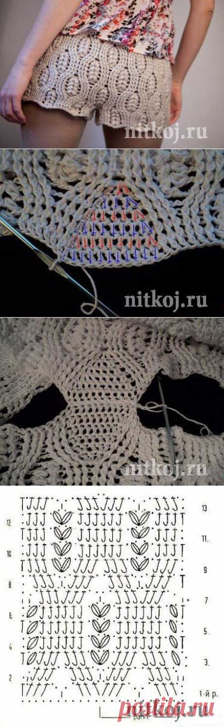 Шорты крючком узором «Колосок» » Ниткой - вязаные вещи для вашего дома, вязание крючком, вязание спицами, схемы вязания