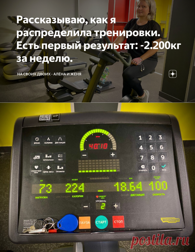 Рассказываю, как я распределила тренировки. Есть первый результат: -2.200кг за неделю. | НА СВОИХ ДВОИХ - Алёна И Женя | Яндекс Дзен