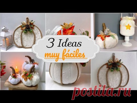 Cómo Hacer Decoraciones Económicas para OTOÑO - INVIERNO! 🍂 3 Manualidades muy fáciles y rápidas!
