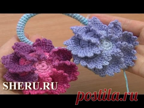 Crochet Big Button Fastener  Урок 4 часть 2 из 3 Объёмная вязаная крючком пуговица