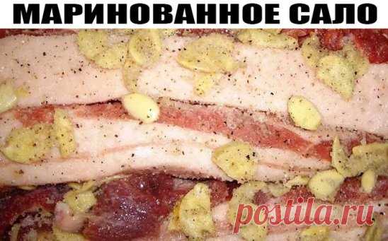 МАРИНОВАННОЕ САЛО - ДИВНЫЙ РЕЦЕПТ
Сказать, что вкусно – значит, ничего не сказать! Мягкое, нежное и чуточку влажное сало... Вы о таком давно мечтали! Попробуйте, засолите еще и по такому способу - не пожалеете
Для маринования лучше подбирать мягкое, свежее сало с прожилками мяса и выбирать кусочек потолще. Чтобы узнать, не волокнистое ли сало, есть простой способ. Проткните сало спичкой. Если она легко входит в мякоть, значит, сало мягкое. Именно такое и нужно для маринования.
Сало разрезается н
