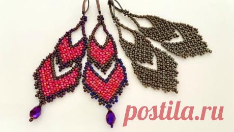 Party Wear Beaded Earrings || How to make Beaded Earrings || Huichol beaded Earrings