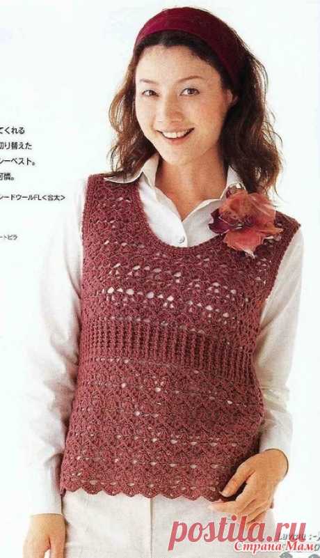 Ажурная безрукавка. Крючок. Журнал "Let’s knit series" NV4311 2007г