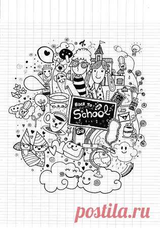 Hipster hand drawn Back to school doodle set,drawing style.Vector illustration. 123RF - Миллионы стоковых фото, векторов, видео и музыки для Ваших проектов.
