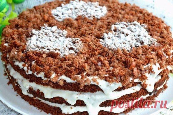 Шоколадно-ореховый торт с бананом