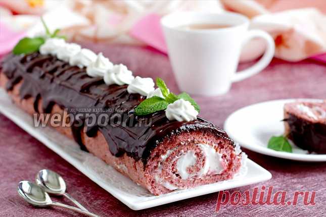 Шифоновый клубничный рулет