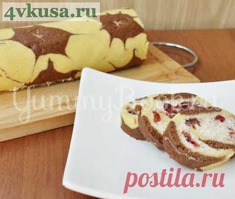 Рулет с творожной начинкой | 4vkusa.ru