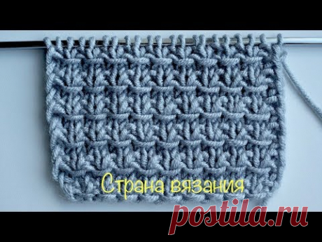 Узоры спицами. Простой узор с перетяжками. Simple pattern