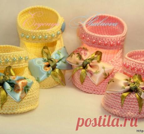 Бабуля_Люда: вязаные пинетки