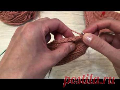 Подъем петель пятки носка спицами