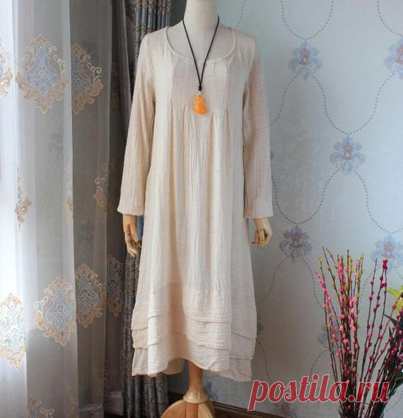 Women cotton long dress longsleeved dress Pockets dress | Etsy 【Fabric】 cotton 【Color】 Beige, dark blue, dark green 【Size】 Shoulder width 39cm / 15.2 sleeve length 61cm / 24 Big arm circumference 34cm / 13.3 Bust 104cm / 41 Length 104-117cm/ 41-46 Hem circumference 200cm/ 78   Have any questions please contact me and I will be happy to help you.