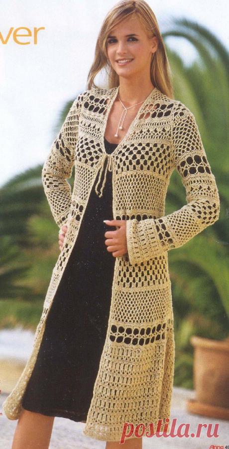 ажурное пальто на прохладные летние вечера или раннюю осень.