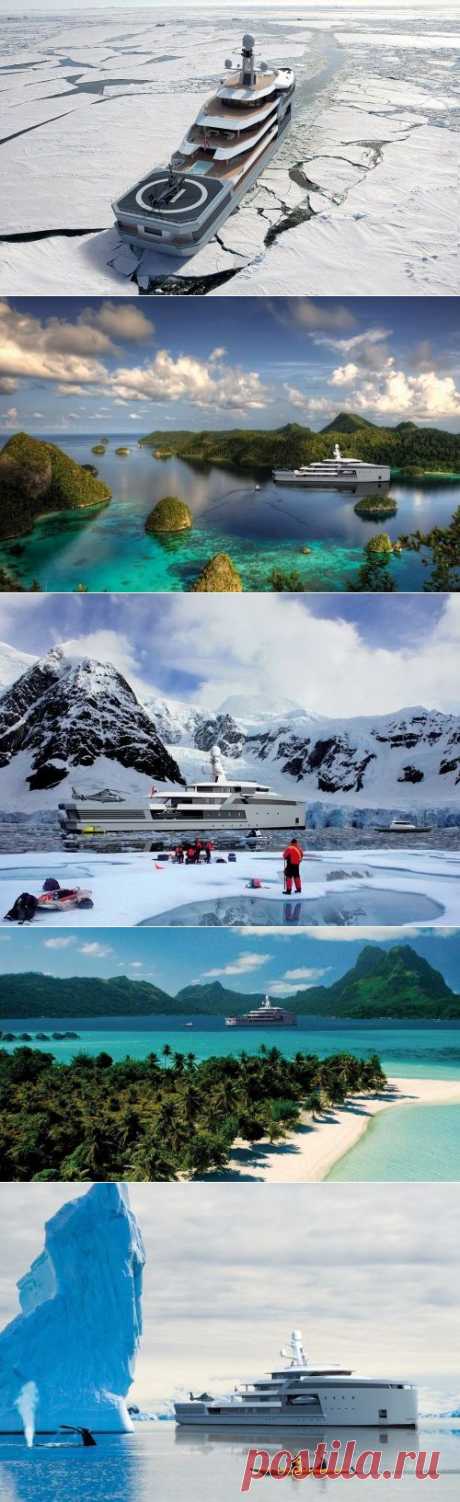 Роскошная яхта-ледокол SeaXplorer для комфортного путешествия (14 фото)