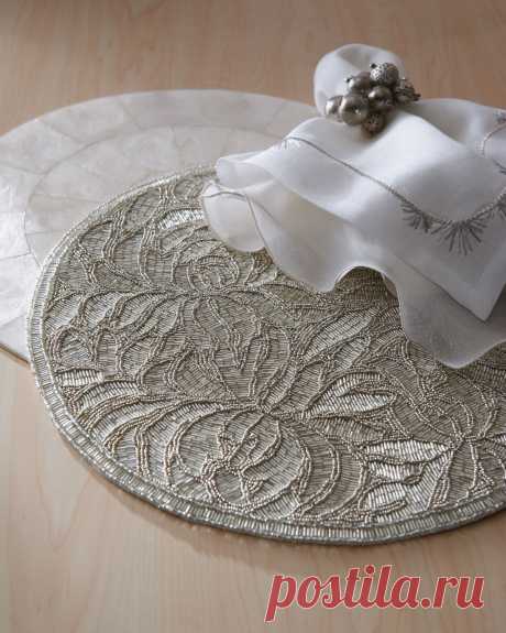 Бисерные аксессуары для сервировки стола от Kim Seybert. Часть I