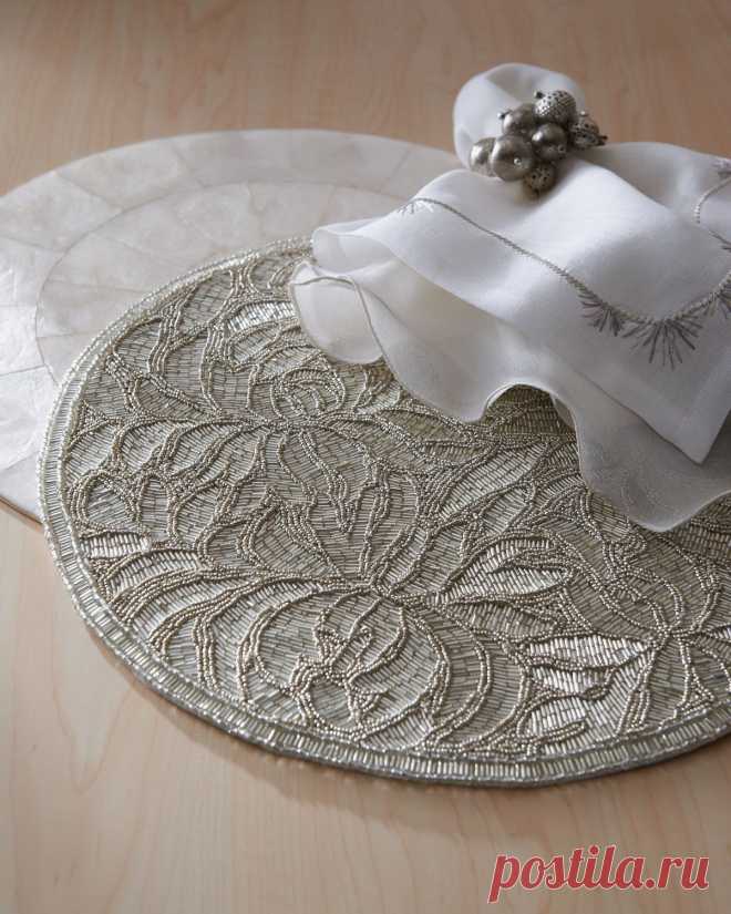 Бисерные аксессуары для сервировки стола от Kim Seybert. Часть I