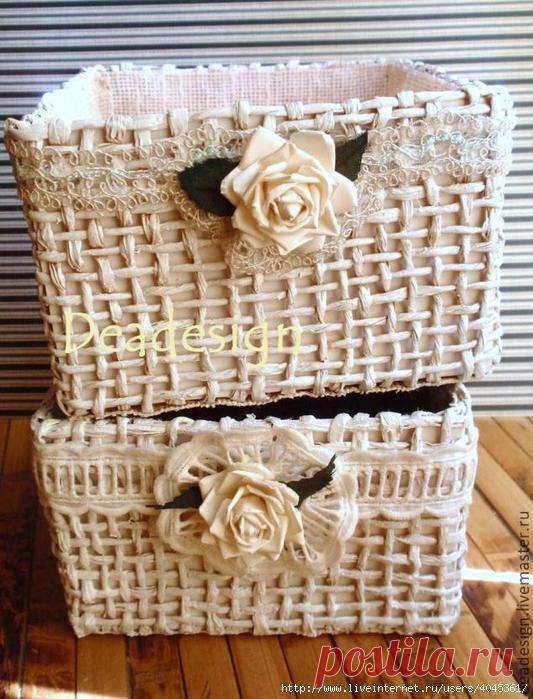 Романтичная корзина из того, что под рукой. МК