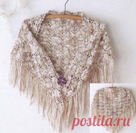 Красивая шаль крючком