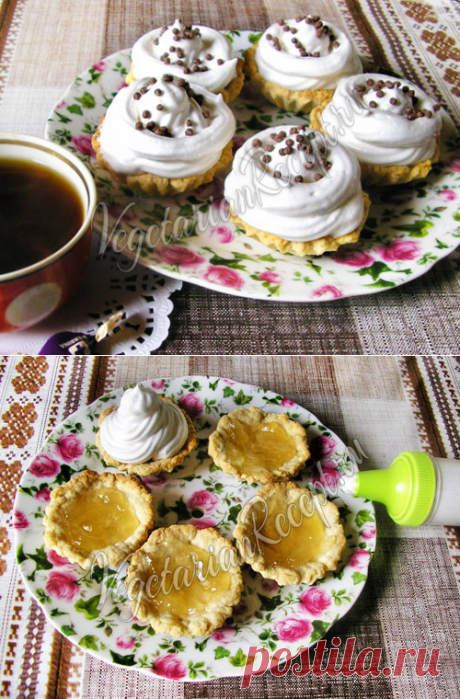 Пирожное “Корзиночка” постное, веганское с кремом из аквафабы - рецепт с фото