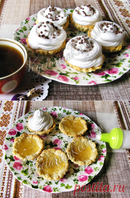 Пирожное “Корзиночка” постное, веганское с кремом из аквафабы - рецепт с фото