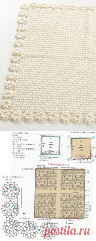 Плед с каймой из мотивов