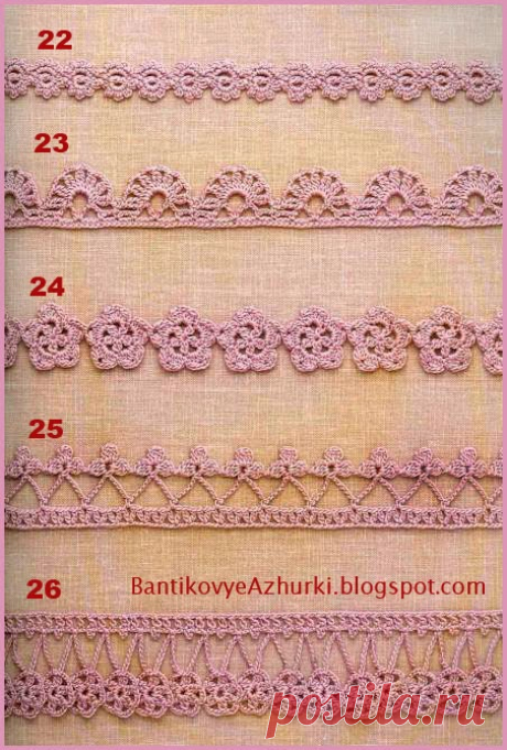 BantikovyeAzhurki.blogspot.com: Обвязка края, кружево, тесьма крючком (часть 2).