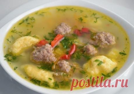Как приготовить суп с фрикадельками и клёцками - рецепт, ингредиенты и фотографии