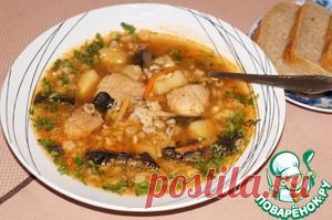Швабский суп со свининой и перловкой - кулинарный рецепт