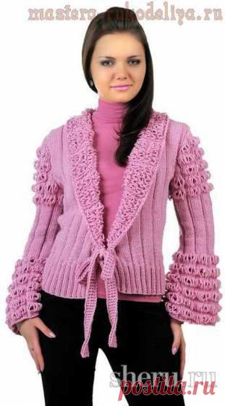 Мастера рукоделия - рукоделие для дома. Бесплатные мастер-классы, фото и видео уроки - Схема вязания спицами: Жакет с шалевым воротником