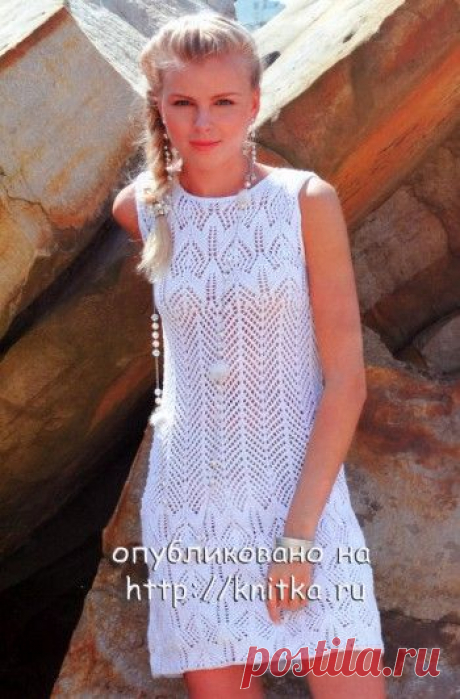 Вязаное платье спицами описание, схема и фото модели., Вязание для женщин