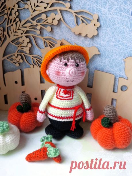PDF Алесь крючком. FREE crochet pattern; Аmigurumi toy patterns. Амигуруми схемы и описания на русском. Вязаные игрушки и поделки своими руками #amimore - маленькая кукла мужчины в белорусском национальном костюме, мужичок из обычной пряжи.