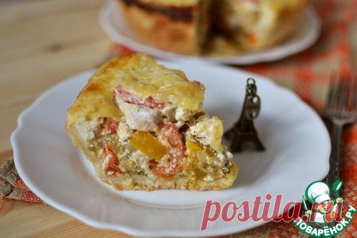 Киш с овощами и курицей - кулинарный рецепт