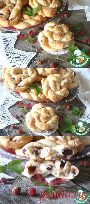Булочки с полевой клубникой - кулинарный рецепт