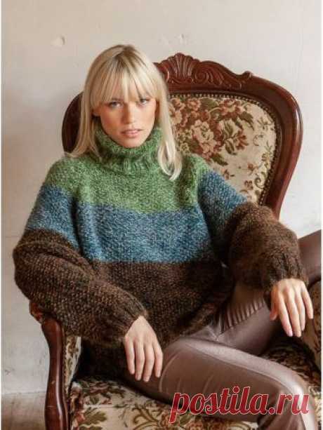 Lana Grossa RAGLANPULLI IM PERLMUSTER MIT ROLLKRAGEN Cool Air Fine/Silkhair Lusso | FILATI Handstrick No. 70 (Home) - Modell 57 | FILATI Strickmodelle - Modell Pakete stricken.Идеи.