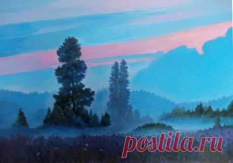 синий туман - Изобразительное искусство - Масло, акрил