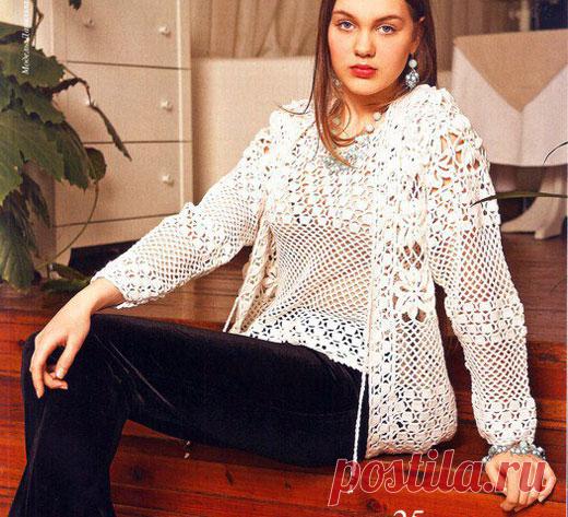 Топа и жакет крючком. Схема