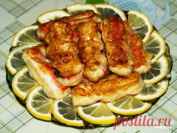 Крабовые палочки в кляре.