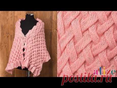 Büzgü tekniği ile  Angora Gold kullanarak Fark Yaratan Şal yapımı - Making Effective Ruffle Shawl