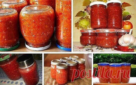Аджика: 17 рецептов на любой вкус  
 
Рецепт №1 
5 кг помидоров, 1 кг сладкого перца, 16 штук горького перца, 300 г чеснока, 0,5 кг хрена, 1 стак. соли, 2 стак. уксуса, 2 стак. сахара. 
Все перемолоть на мясорубке, включая семечки из перца (в нем обрезаются только хвостики и внутри он не вычищается), добавить сахар, соль, уксус, дать постоять минут 50, разлить по бутылкам. Кипятить не нужно. Хранится хорошо в бутылках без холодильника. 
 
Рецепт №2 
200 г чеснока, 4 палочк...