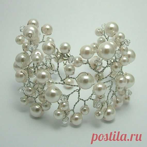 pearls and wire bracelet