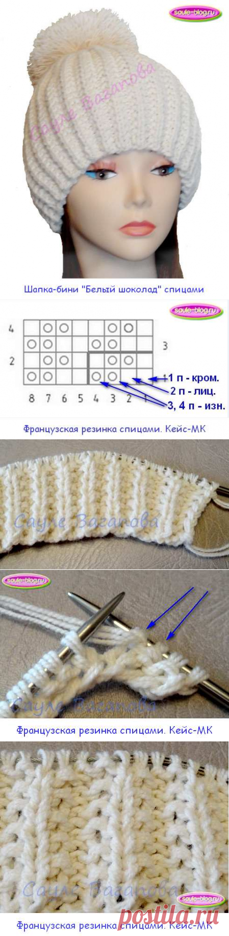 Как легко вязать французскую резинку спицами. Пошаговый МК