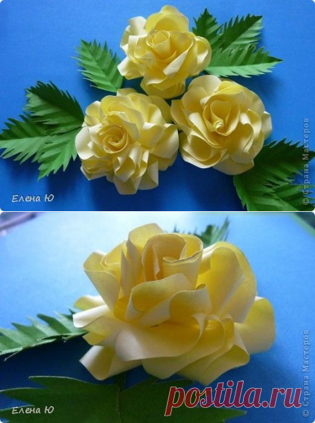 Розы из бумаги на скорую руку