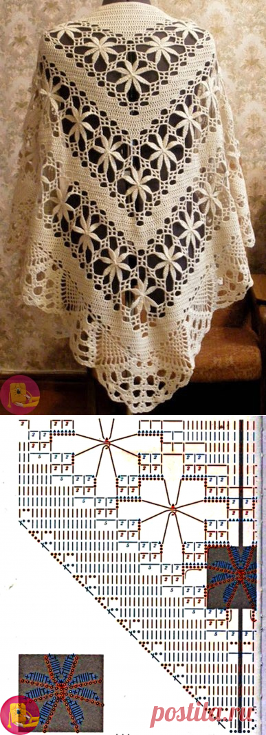 Красивая шаль крючком — Сделай сам, идеи для творчества - DIY Ideas
