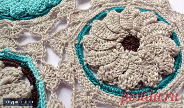 Красивое вязание крючком для пледа или салфетки — Рукоделие