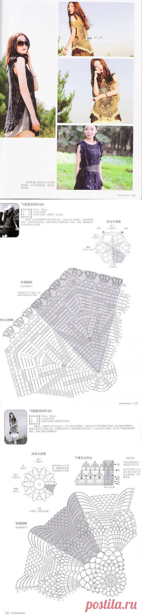 Топ-туника из круга или восьмиугольника.