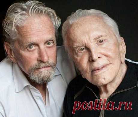 101-летний Кирк Дуглас на фото с правнучкой: трогательный семейный снимок актера