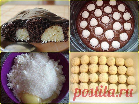 Шоколадный пирог с творожными шариками
